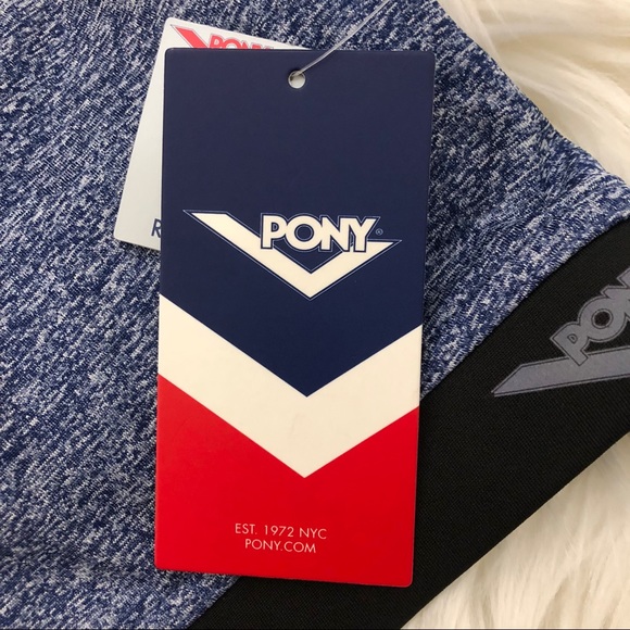 NWT Pony Blue Spacedye Racerback Padded Sports Bra - Picture 5 of 8